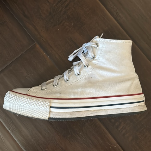 All star white platform converse kids size 5 women’s 6.5 - Picture 6 of 8
